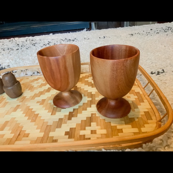 SOLD Vintage Wooden Wine Goblets - Picture 6 of 7